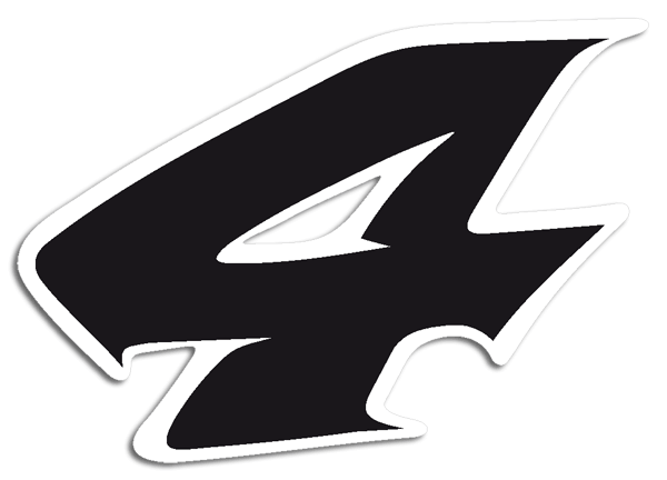 Sticker Number 4 Black And White