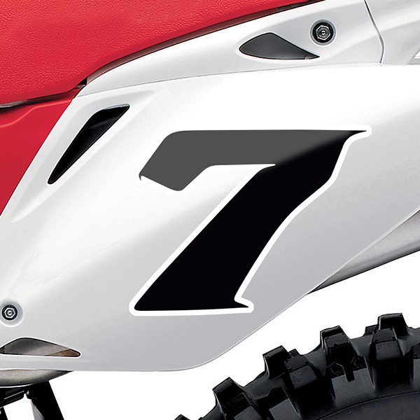 Car & Motorbike Stickers: Number 7 black and white