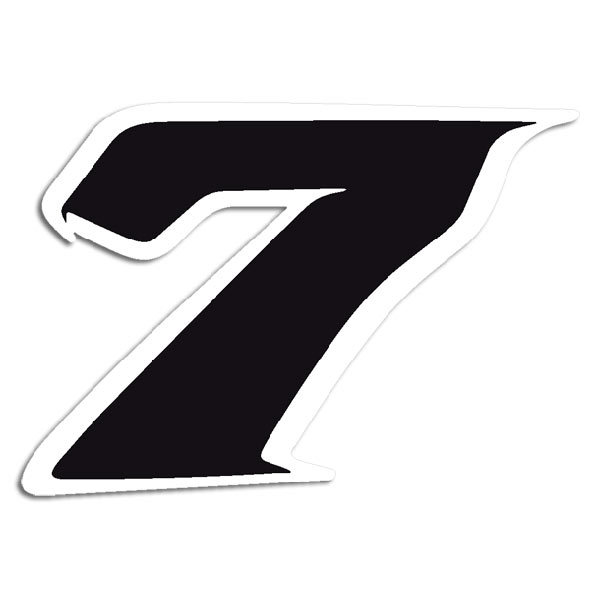 Car & Motorbike Stickers: Number 7 black and white