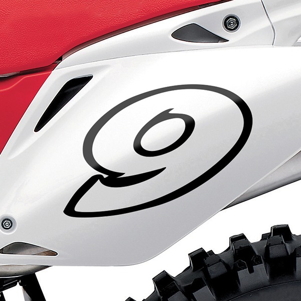 Car & Motorbike Stickers: Number 9
