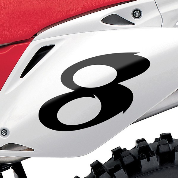 Car & Motorbike Stickers: Number 8