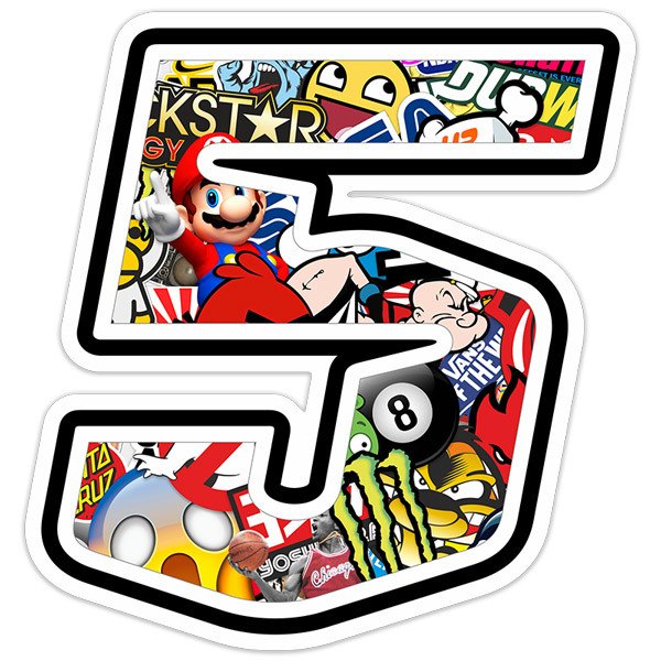 Sticker Number 5 Stickerbomb