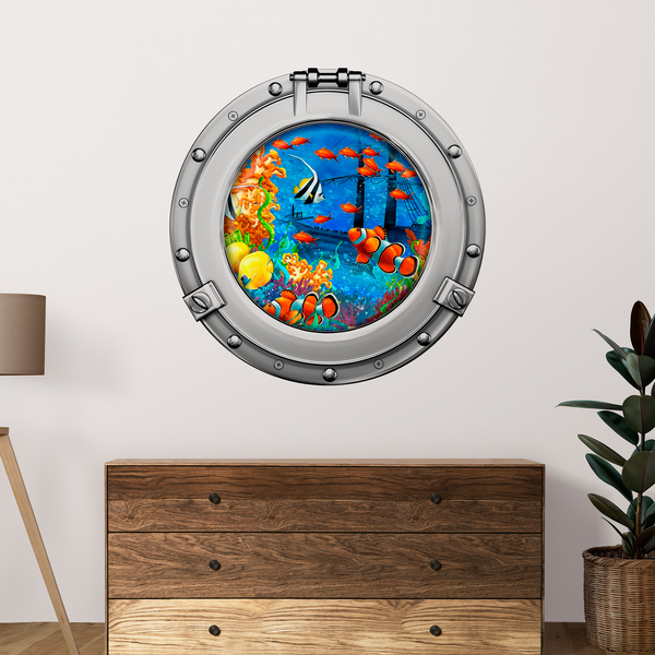 Wall Stickers: Clownfish and shipwreck porthole