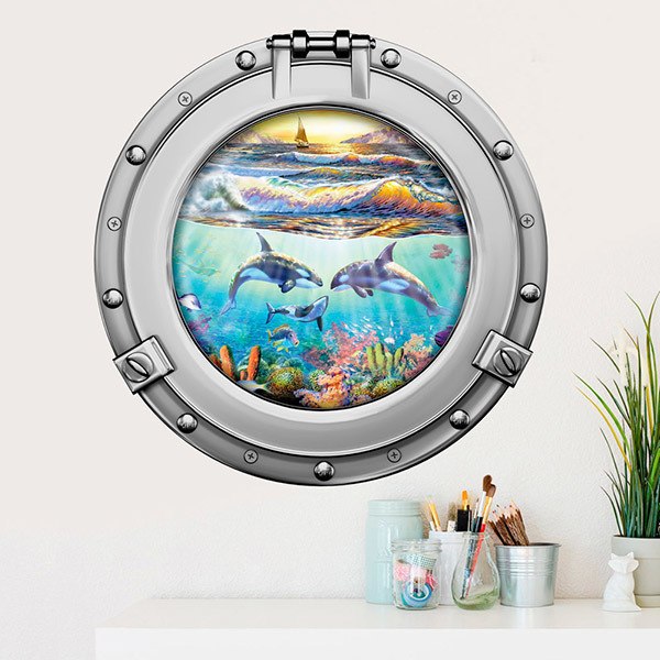 Wall Stickers: Dolphins and sailboat 1