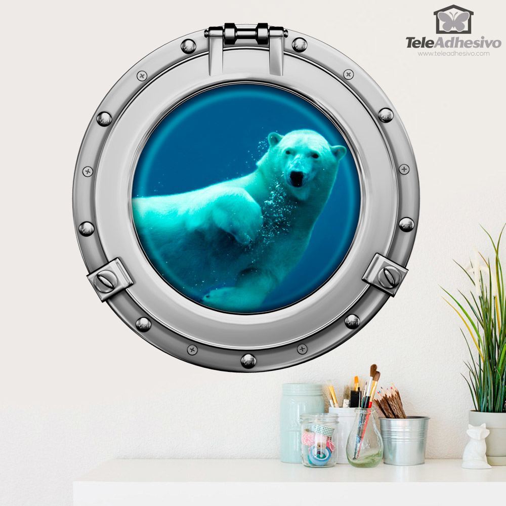 Wall Stickers: Polar bear swimming