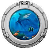 Wall Stickers: Sharks and fishes porthole 5