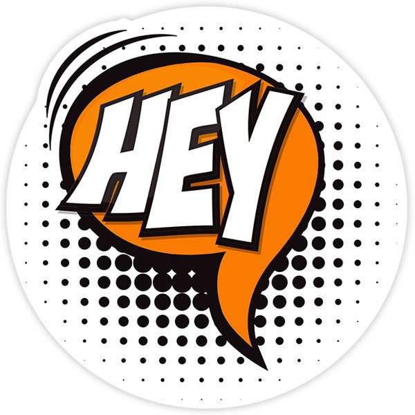 Car & Motorbike Stickers: HEY white