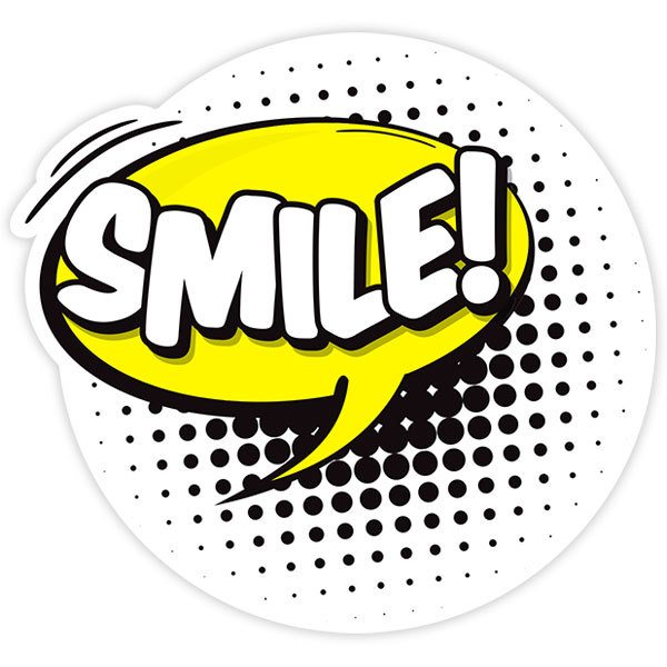 Car & Motorbike Stickers: SMILE! white