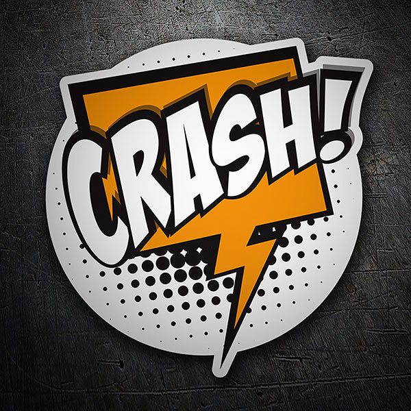 Car & Motorbike Stickers: CRASH! white