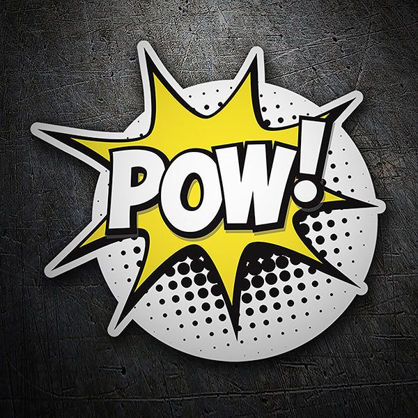 Car & Motorbike Stickers: POW! white