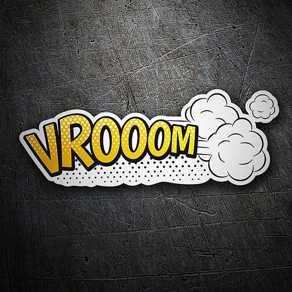 Car & Motorbike Stickers: VROOOM yellow