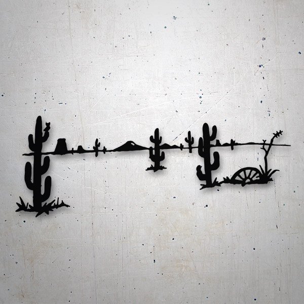 Car & Motorbike Stickers: Desert with cactus