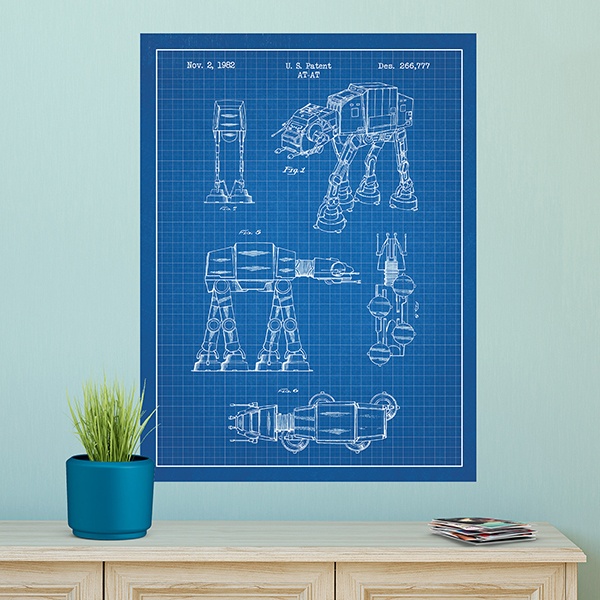 Wall Stickers: AT-AT blue patent