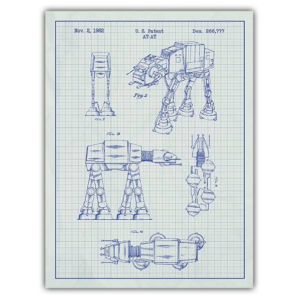 Wall Stickers: AT-AT white patent