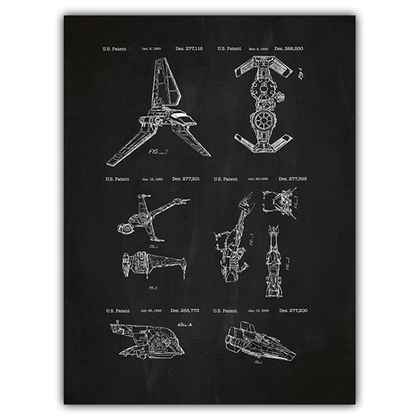 Wall Stickers: Star Wars ships board patent