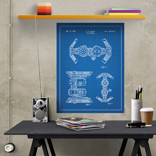 Wall Stickers: TIE Bomber blue patent