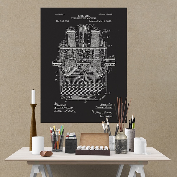 Wall Stickers: Patent Writing Machine Slate