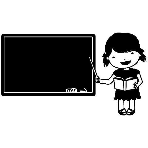 Stickers for Kids: Blackboard with the teacher