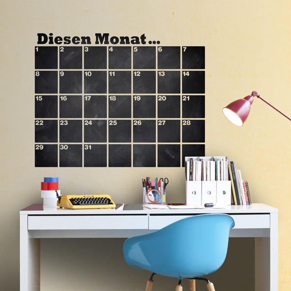 Wall Stickers: Chalkboard German Organizer Calendar