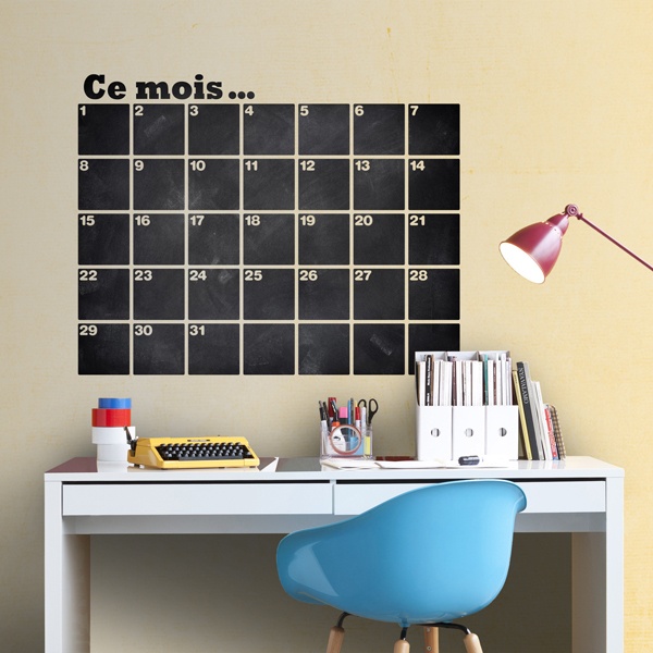 Wall Stickers: Chalkboard French Organizer Calendar