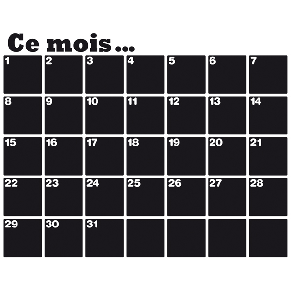 Wall Stickers: Chalkboard French Organizer Calendar