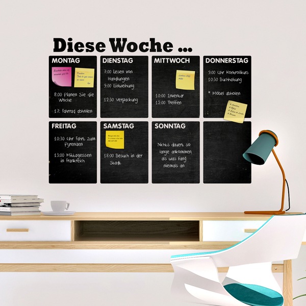 Wall Stickers: Chalkboard German weekly organizer