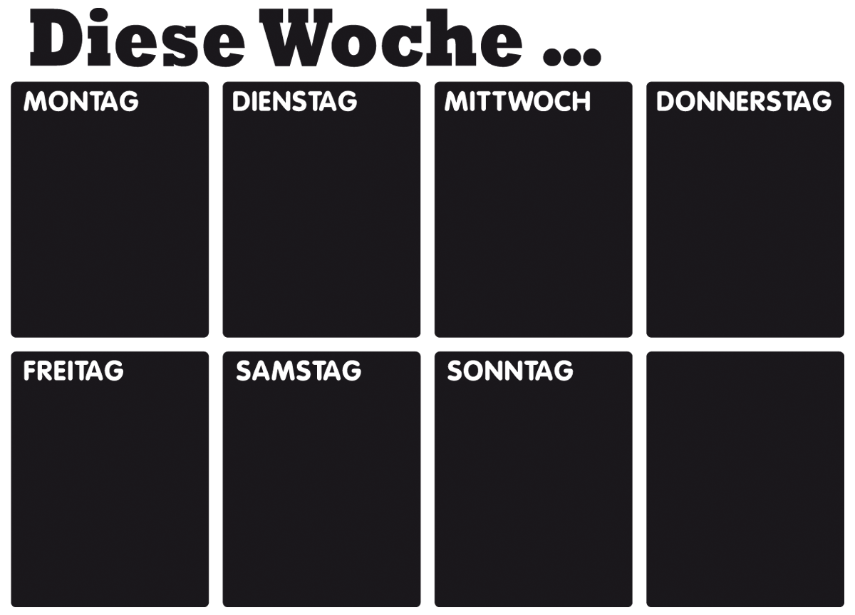 Wall Stickers: Chalkboard German weekly organizer