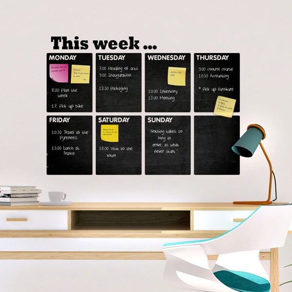 Wall Stickers: Chalkboard English weekly organizer