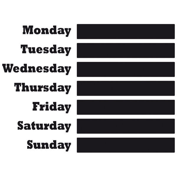 Wall Stickers: Chalkboard Weekly agenda English