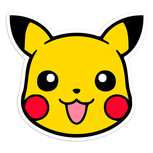 Car & Motorbike Stickers: Pikachu happy face Pokémon