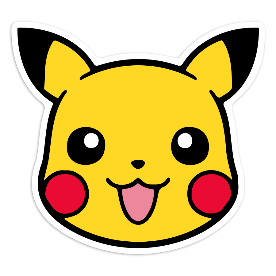 Car & Motorbike Stickers: Pikachu happy face Pokémon