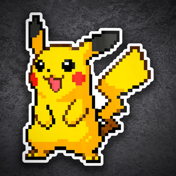 Car & Motorbike Stickers: Pikachu pixel style Pokémon