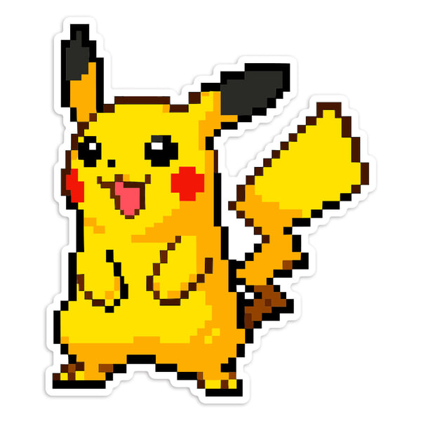 Car & Motorbike Stickers: Pikachu pixel style Pokémon