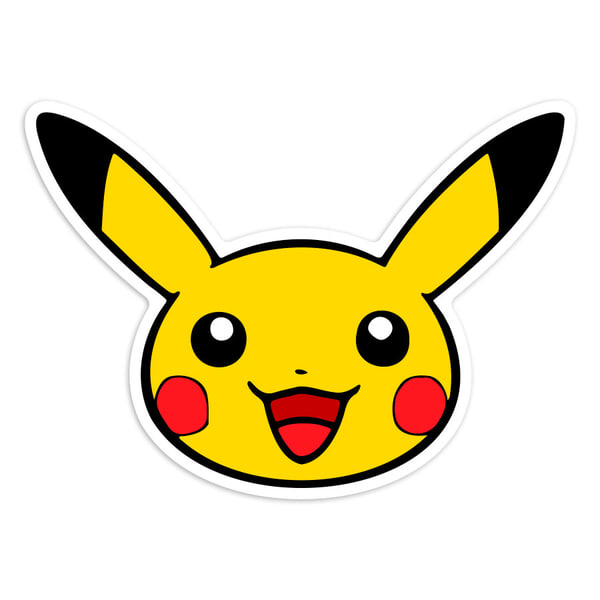 Car & Motorbike Stickers: Pikachu smiling face Pokémon