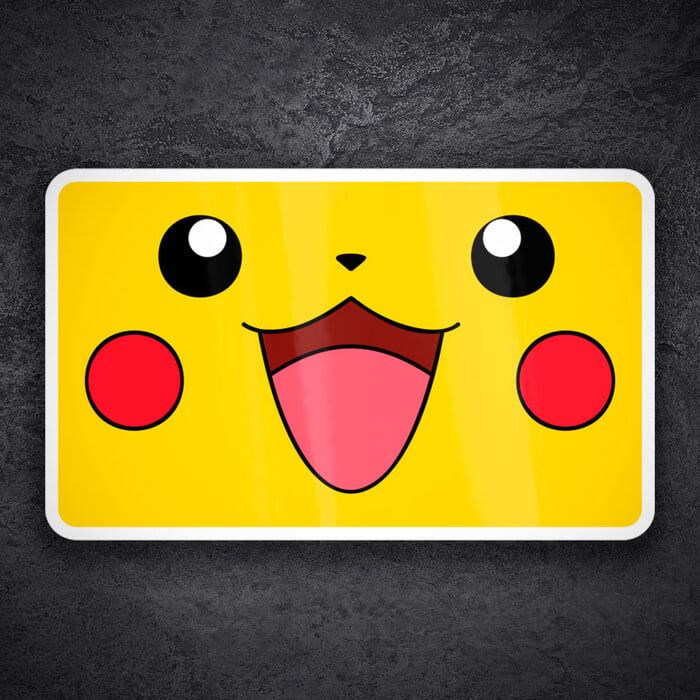 Car & Motorbike Stickers: Pikachu rectangular face Pokémon