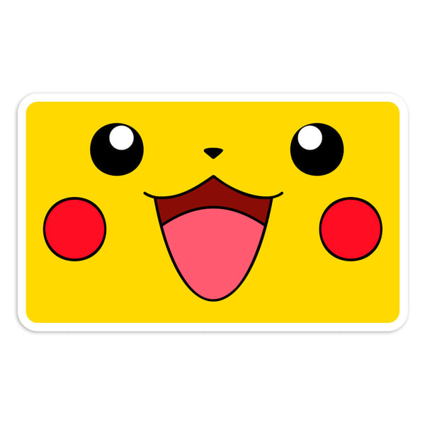Car & Motorbike Stickers: Pikachu rectangular face Pokémon