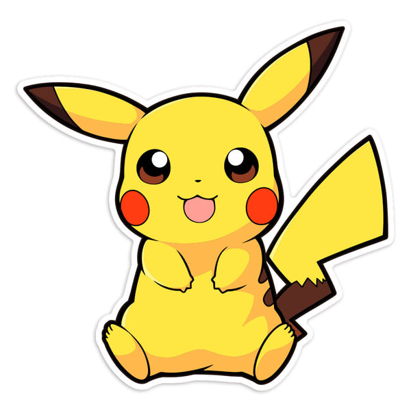 Car & Motorbike Stickers: Pikachu sitting kawaii Pokémon