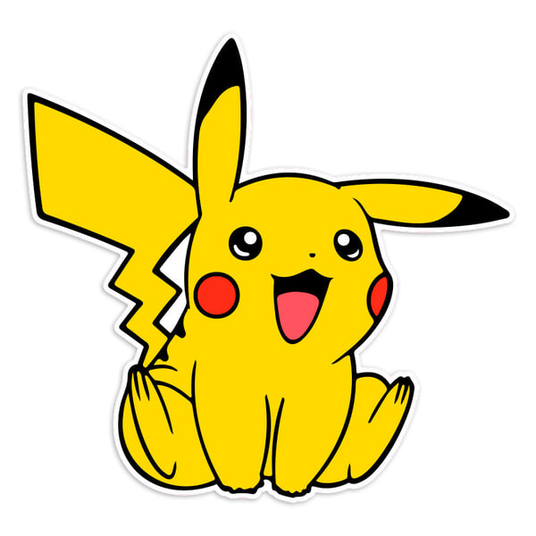 Car & Motorbike Stickers: Pikachu sitting happy Pokémon