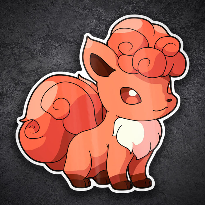 Car & Motorbike Stickers: Vulpix elegant fire Pokémon