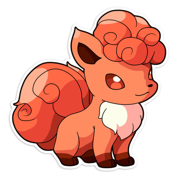 Car & Motorbike Stickers: Vulpix elegant fire Pokémon