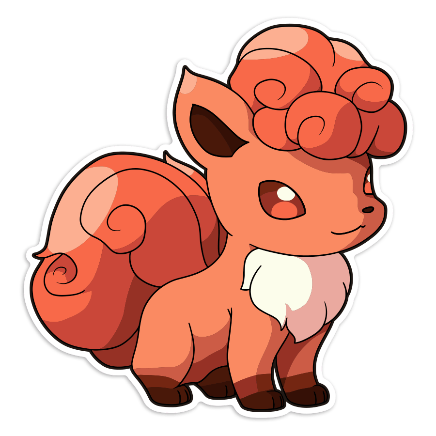 Car & Motorbike Stickers: Vulpix elegant fire Pokémon