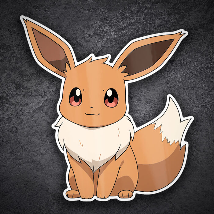 Car & Motorbike Stickers: Eevee sitting cute Pokémon