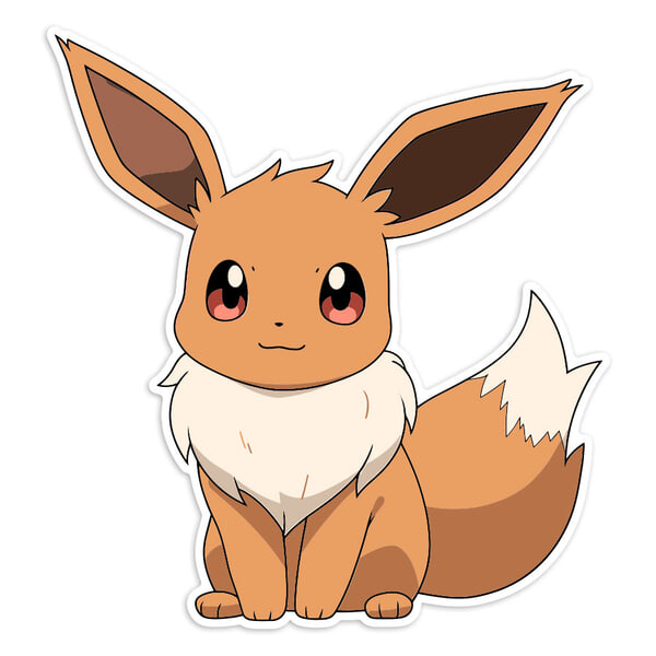 Car & Motorbike Stickers: Eevee sitting cute Pokémon