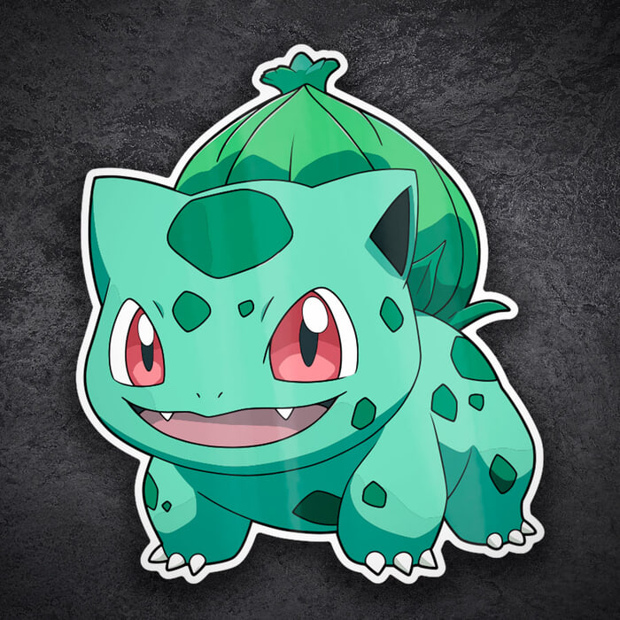 Car & Motorbike Stickers: Bulbasaur ready battle Pokémon