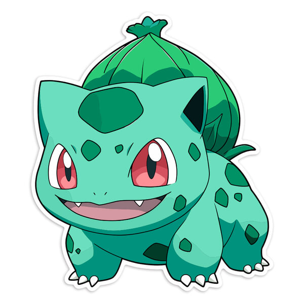 Car & Motorbike Stickers: Bulbasaur ready battle Pokémon