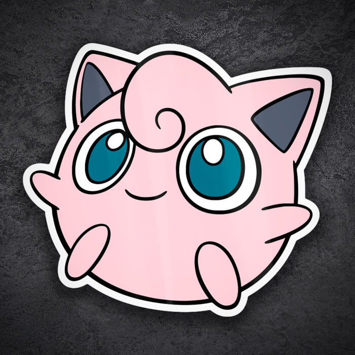 Car & Motorbike Stickers: Jigglypuff cute face Pokémon