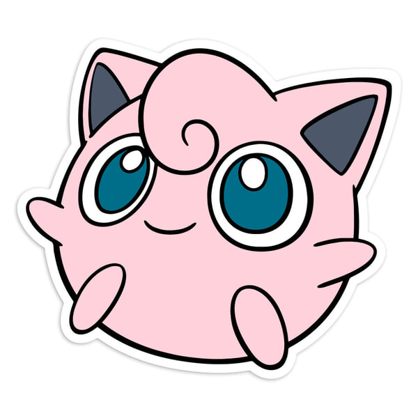 Car & Motorbike Stickers: Jigglypuff cute face Pokémon