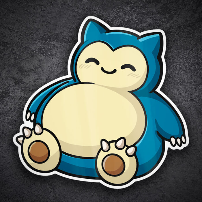 Car & Motorbike Stickers: Snorlax sleepy chibi Pokémon
