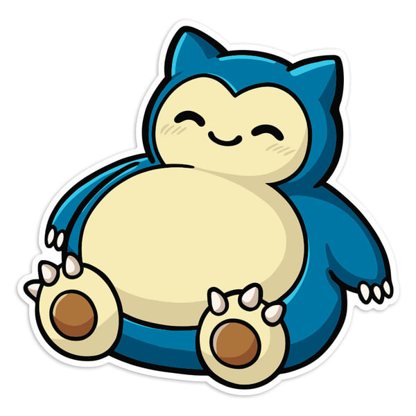 Car & Motorbike Stickers: Snorlax sleepy chibi Pokémon