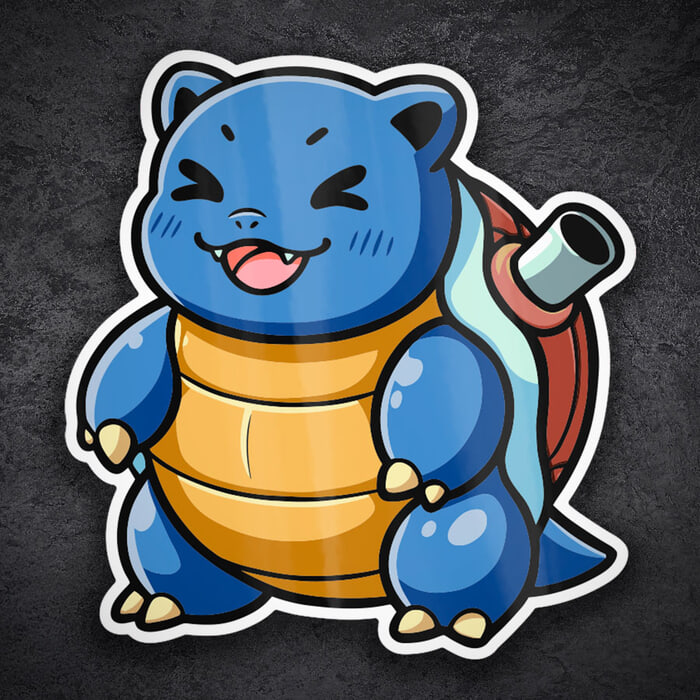 Car & Motorbike Stickers: Blastoise happy chibi Pokémon